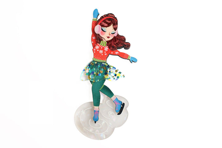 LaliBlue : Christmas : Girl ice skating brooch