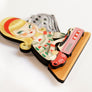Laliblue : Christmas : Girl with a record player brooch