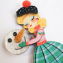 Laliblue : Christmas : Girl with a snowman brooch