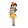 LaliBlue : Christmas : Girl with retro Pyrex containers brooch