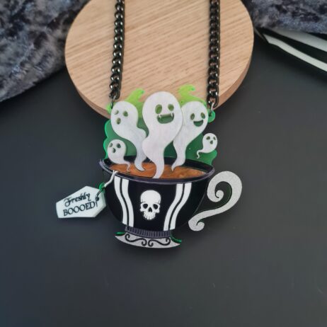 Cherryloco : Gothic Ghost Teacup Brooch or Necklace [PRE-ORDER]