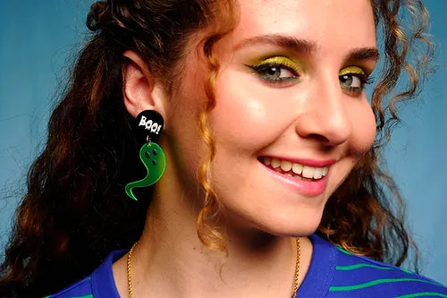 LaliBlue : Summerween : Green Ghost Earrings