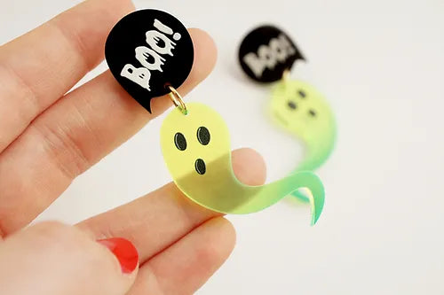 LaliBlue : Summerween : Green Ghost Earrings