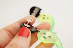 LaliBlue : Summerween : Green Ghost Earrings