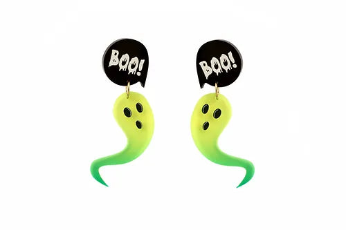 LaliBlue : Summerween : Green Ghost Earrings