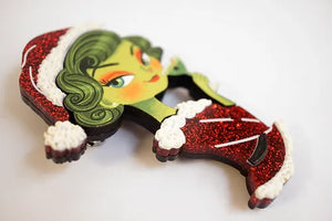 LaliBlue :  Christmas : Grinch Woman Brooch [PRE-ORDER]