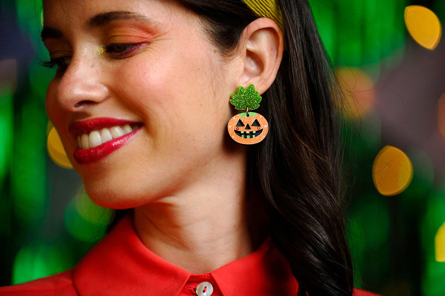 LaliBlue : Cursed Carnival : Halloween Pumpkin Earrings