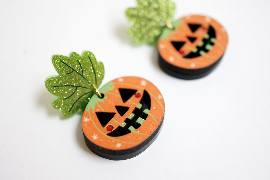 LaliBlue : Cursed Carnival : Halloween Pumpkin Earrings
