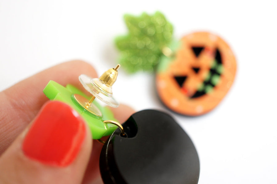 LaliBlue : Cursed Carnival : Halloween Pumpkin Earrings