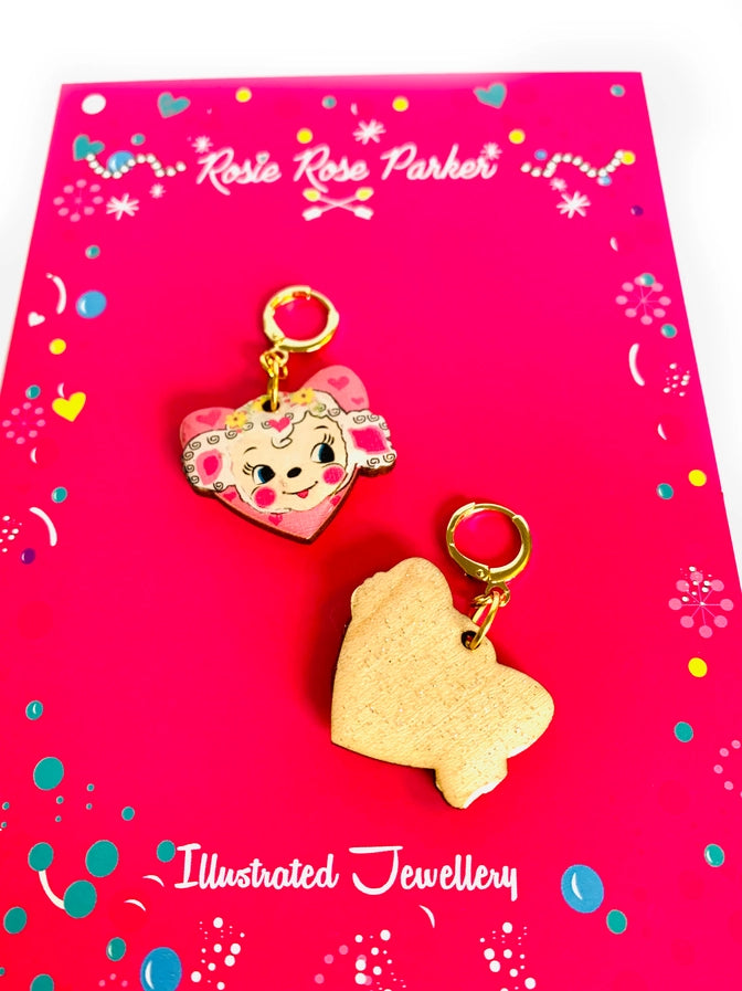 Rosie Rose Parker : Harry the little Lamb Kitschy Earrings