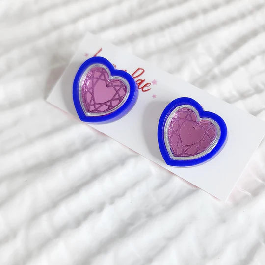 Louna Rae : Heart Diamond Stud Earrings