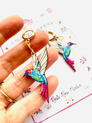 Rosie Rose Parker : Hummingbird Earrings Huggie Hoops