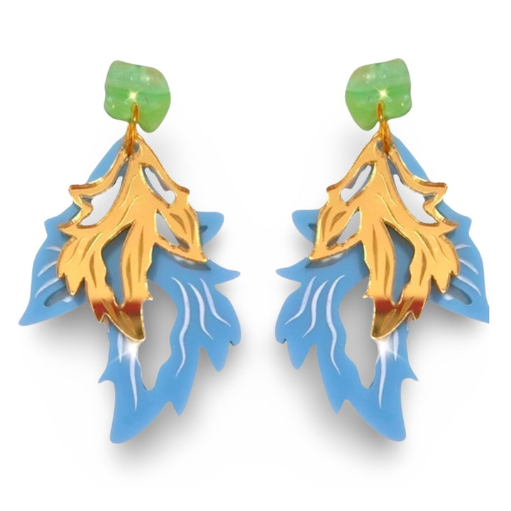 Bobbi Frances : Pastel Days : Gilded Foliage Earrings [PRE-ORDER]