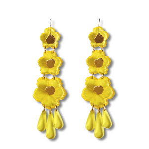 Bobbi Frances : Daintree 2: Hibiscus Drops Dangle Earrings