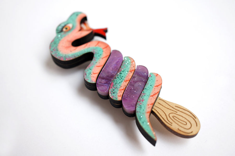 LaliBlue : Cursed Carnival : Ice Cream Snake Brooch