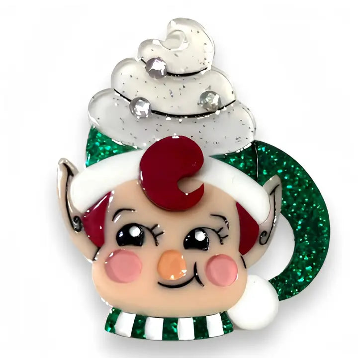 Lipstick & Chrome : Jolly Jingler Mini Elf Mug Brooch [PRE-ORDER]