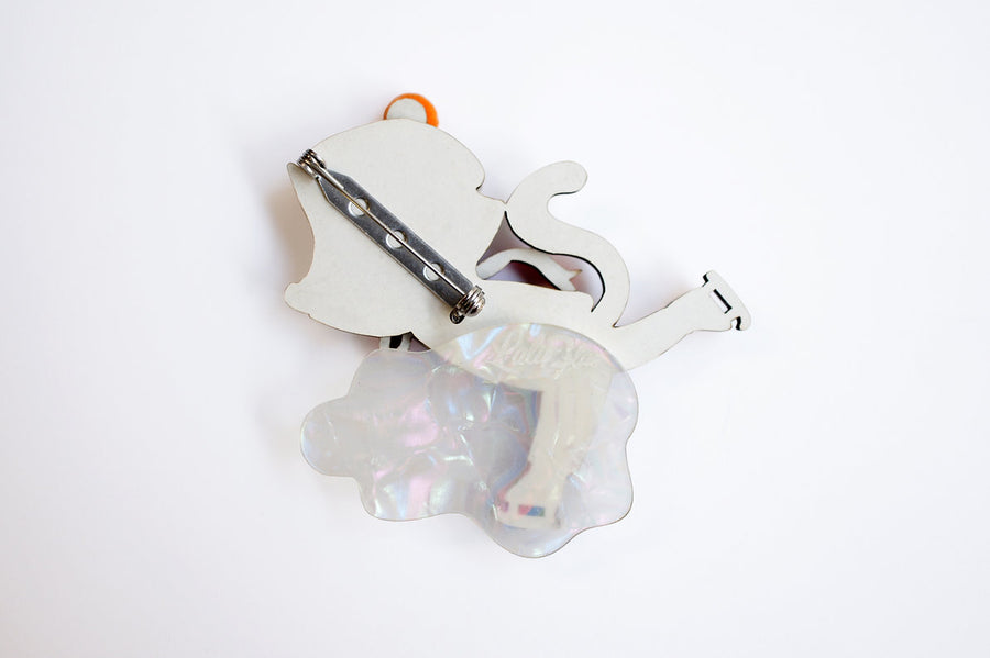 LaliBlue : Christmas : Kitten skating on ice Brooch