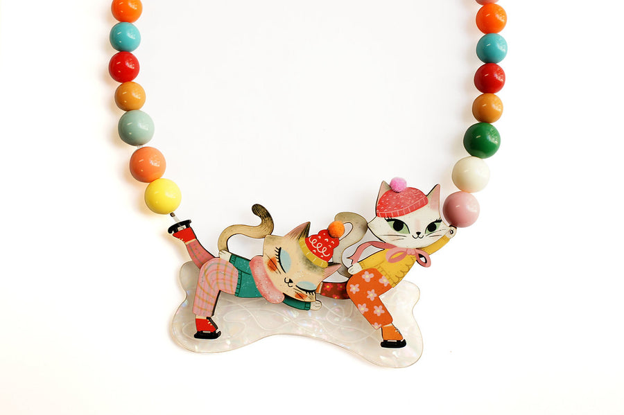 Laliblue : Christmas : Kittens kicking on ice necklace