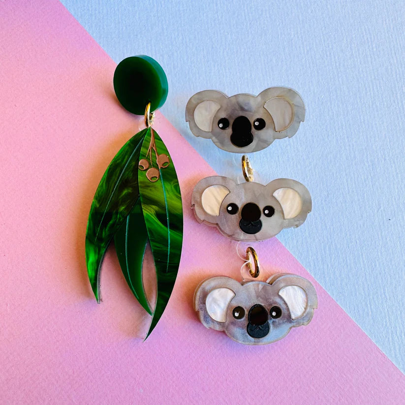 Mox & Co : Koala and Gum Leaf Dangle Earrings