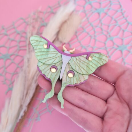Cherryloco : Luna Moth Small Brooch or Necklace [PRE-ORDER]