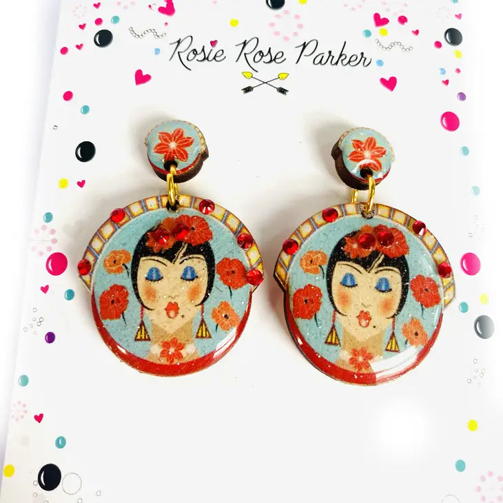 Rosie Rose Parker : Lady Pipple Pose Earrings – Broochaholic