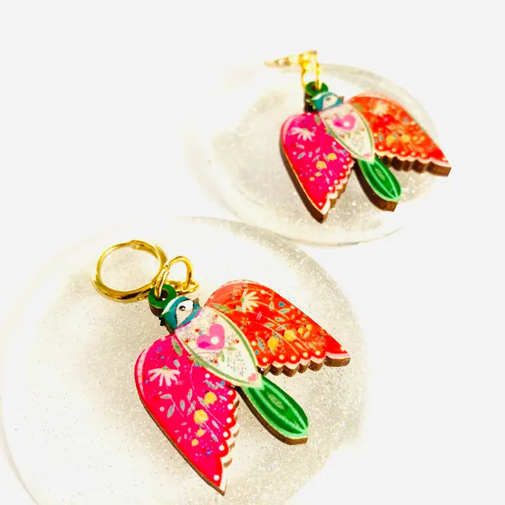 Rosie Rose Parker : Large Bird Dangle Earrings