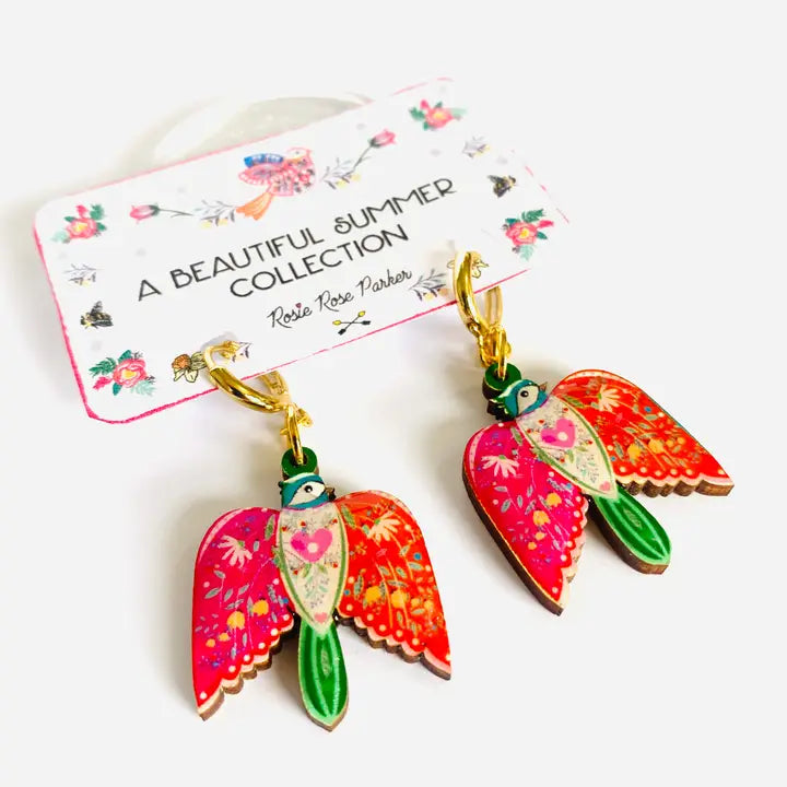 Rosie Rose Parker : Large Bird Dangle Earrings