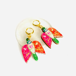 Rosie Rose Parker : Large Bird Dangle Earrings