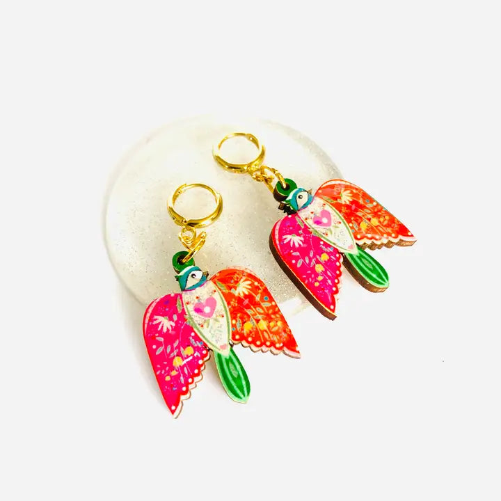 Rosie Rose Parker : Large Bird Dangle Earrings