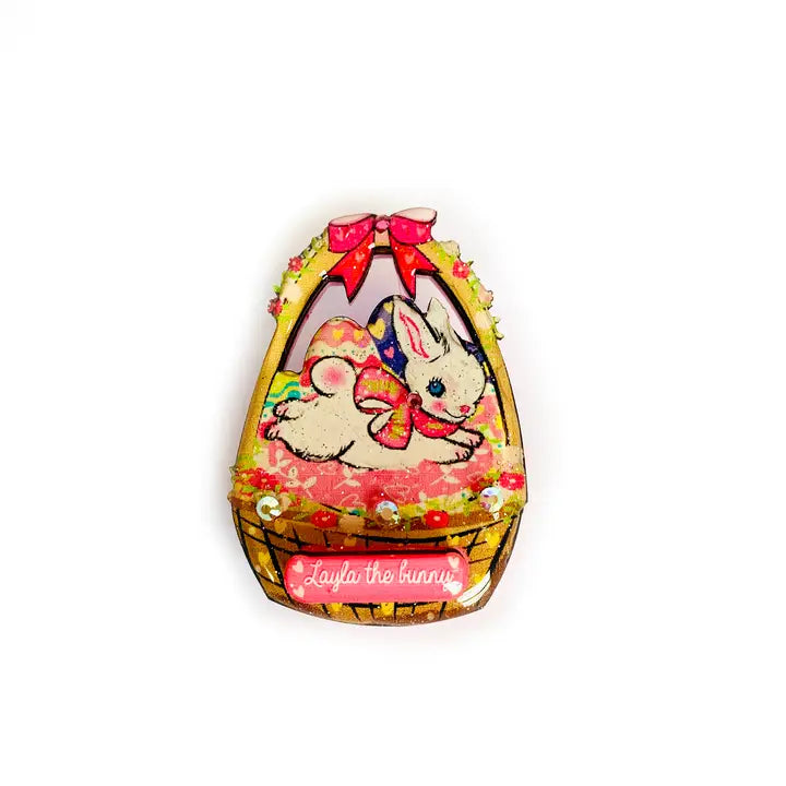 Rosie Rose Parker : Layla and her Easter basket Brooch