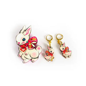 Rosie Rose Parker : Layla the Easter bunny huggie hoops - matching [PRE-ORDER]