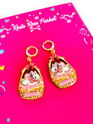 Rosie Rose Parker : Layla the bunny and the easter basket earrings