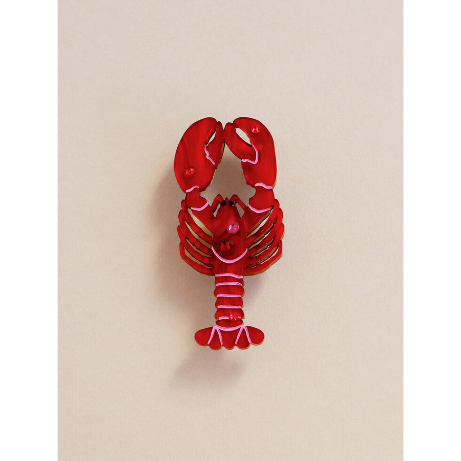 Wolf & Moon : Lobster Brooch