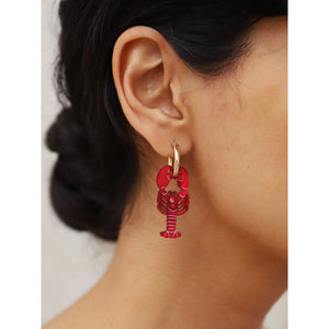 Wolf & Moon : Lobster Hoop Earrings