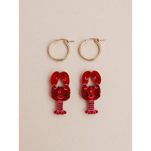 Wolf & Moon : Lobster Hoop Earrings