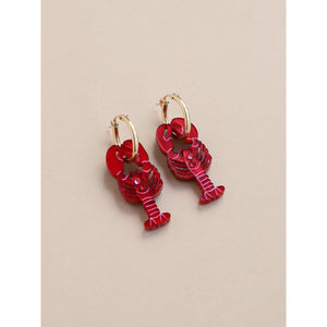 Wolf & Moon : Lobster Hoop Earrings