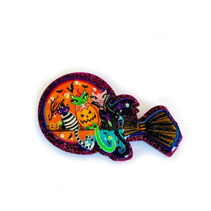 Rosie Rose Parker :  Halloween : Magical Cats Broomstick Brooch [PRE-ORDER]