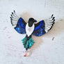 Cherryloco : Magpie in Flight Brooch