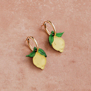 Wolf & Moon : Mini Lemon Hoop Earrings