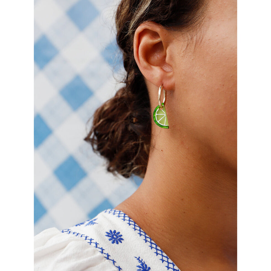 Wolf & Moon : Mini Lime Slice Hoop Earrings