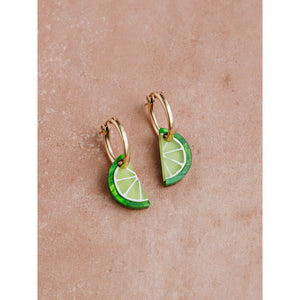 Wolf & Moon : Mini Lime Slice Hoop Earrings