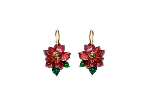 LaliBlue :  Christmas : Mini Poinsettia Earrings [PRE-ORDER]