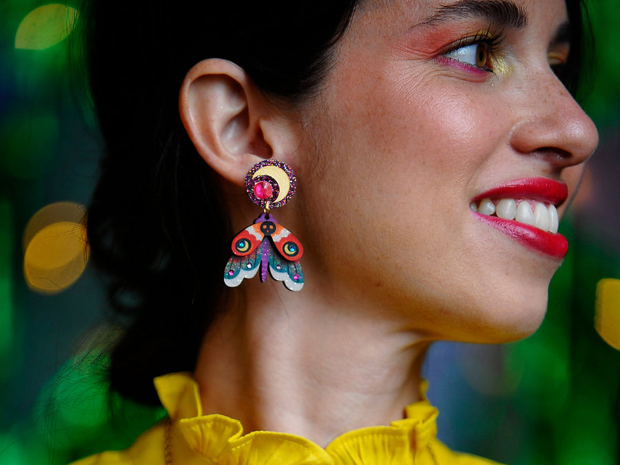 LaliBlue : Cursed Carnival : Moth Earrings