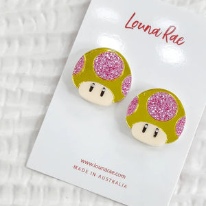 Louna Rae : Mushroom Stud Earrings [LUCKY LAST!]