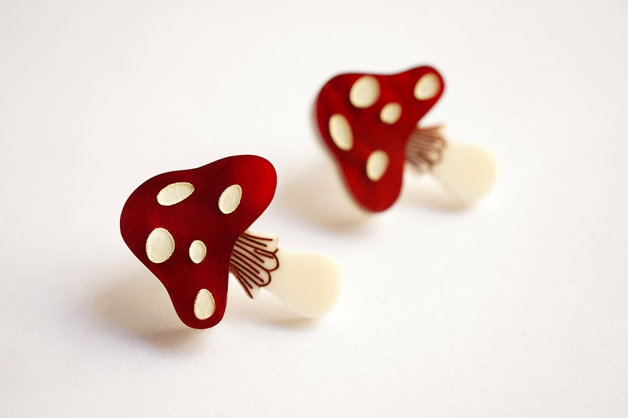 Laliblue : Christmas : Mushroom earrings
