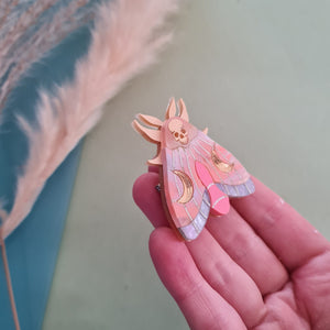 Cherryloco : Mystic Moon Moth Pin - Coral Sunset [PRE-ORDER]