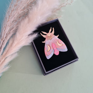 Cherryloco : Mystic Moon Moth Pin - Coral Sunset [PRE-ORDER]