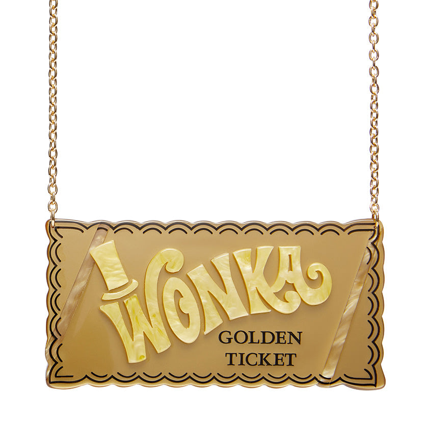 Erstwilder : Willy Wonka : Golden Ticket Necklace