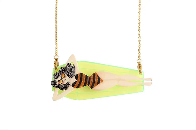 LaliBlue : Summerween : Necklace/Brooch Girl on inflatable mat