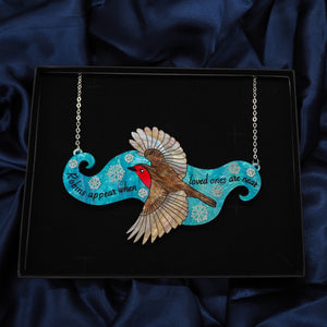 Dolly Dimple Design : "Robins Appear When Loved Ones Are Near" Statement Necklace [PRE-ORDER]